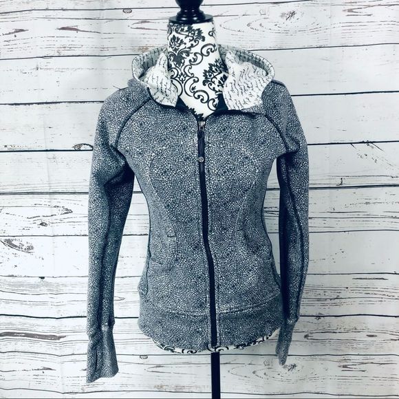 lululemon athletica | Tops | Lululemon Scuba Remix Floral Print With Script  Hood Patterned Zip Up Hoodie 8 | Poshmark